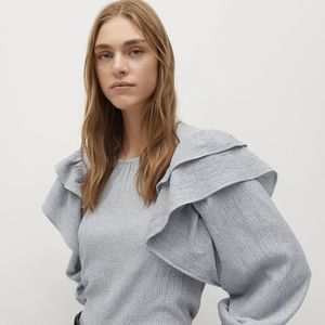 Mango ruffle textured shirt